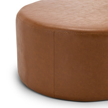 Whisky Tan Meryl Faux Leather Ottoman